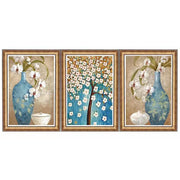 E WECIAL Bức bích họa gạch sứ nung hoa lan trang trí treo tường phong cách đĩa sứ châu Âu cho phòng khách