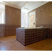 Gạch Tráng Men Thủ Công Họa Tiết Làng Tây Ban Nha Tím 10x10cm Trang Trí Tường Và Sàn Phòng Tắm, Bếp