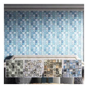 Gạch Mosaic Thủy Tinh Hình Hoa Inkject Kích Thước Nhỏ Pha Màu Cổ Điển Dùng Cho Tường Phòng Tắm Và Ốp Bếp