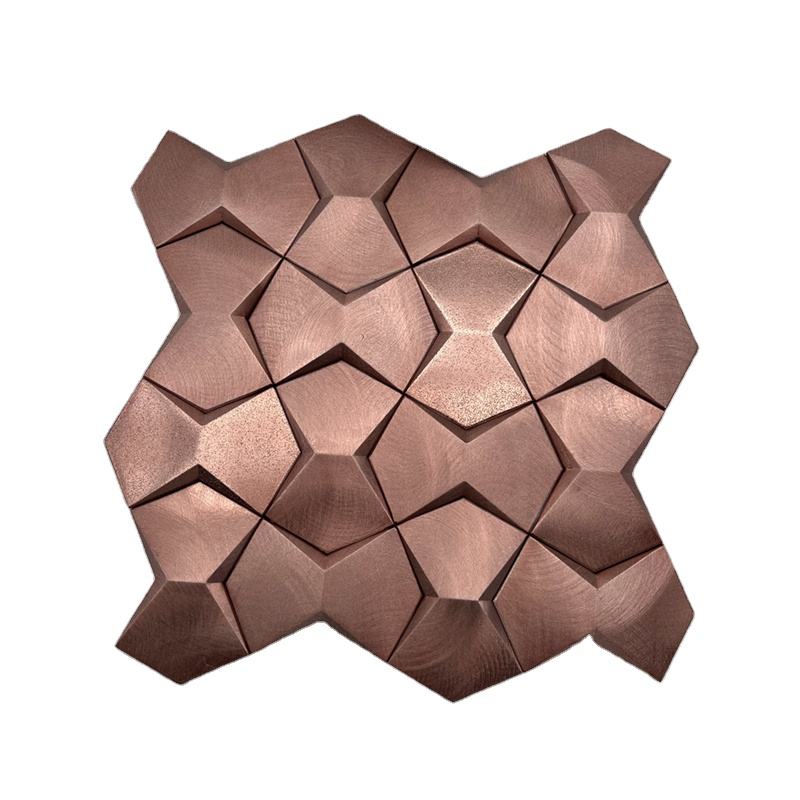 Gạch Mosaic Kim Loại 3D Màu Vàng Phong Cách Mới Phổ Biến Dành Cho Gạch Ốp Tường