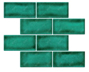 Phiên bản dày hơn Gạch ốp tường bếp dạng gel 3D bóc dán kiểu tàu điện ngầm vân gạch men xanh lá cây