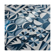 Gạch ốp tường và lát sàn Ceramic thiết kế hiện đại, họa tiết hình học xanh trắng, chất lượng cao, kích thước 200x200mm cho nhà bếp và phòng tắm