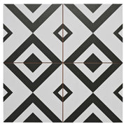 Nghệ thuật gạch men ghép nối hình học Hiện đại Họa tiết ô vuông Đen Trắng Màu gạch nung cho Tường Bếp Phòng tắm và Viền Sàn Nội thất