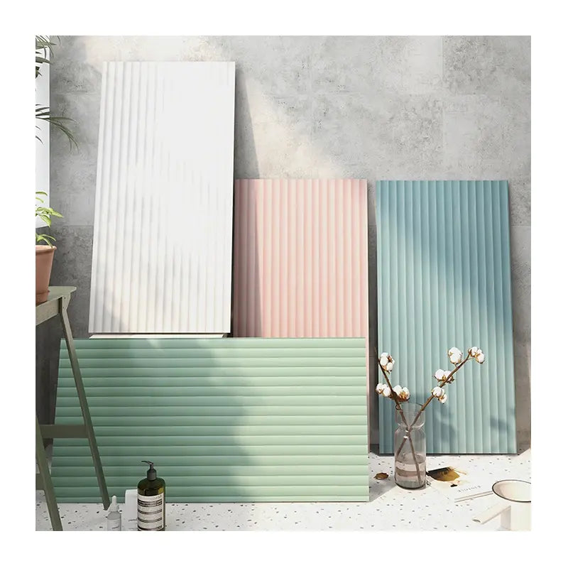 Gạch ốp tường 300x600mm gợn sóng trắng