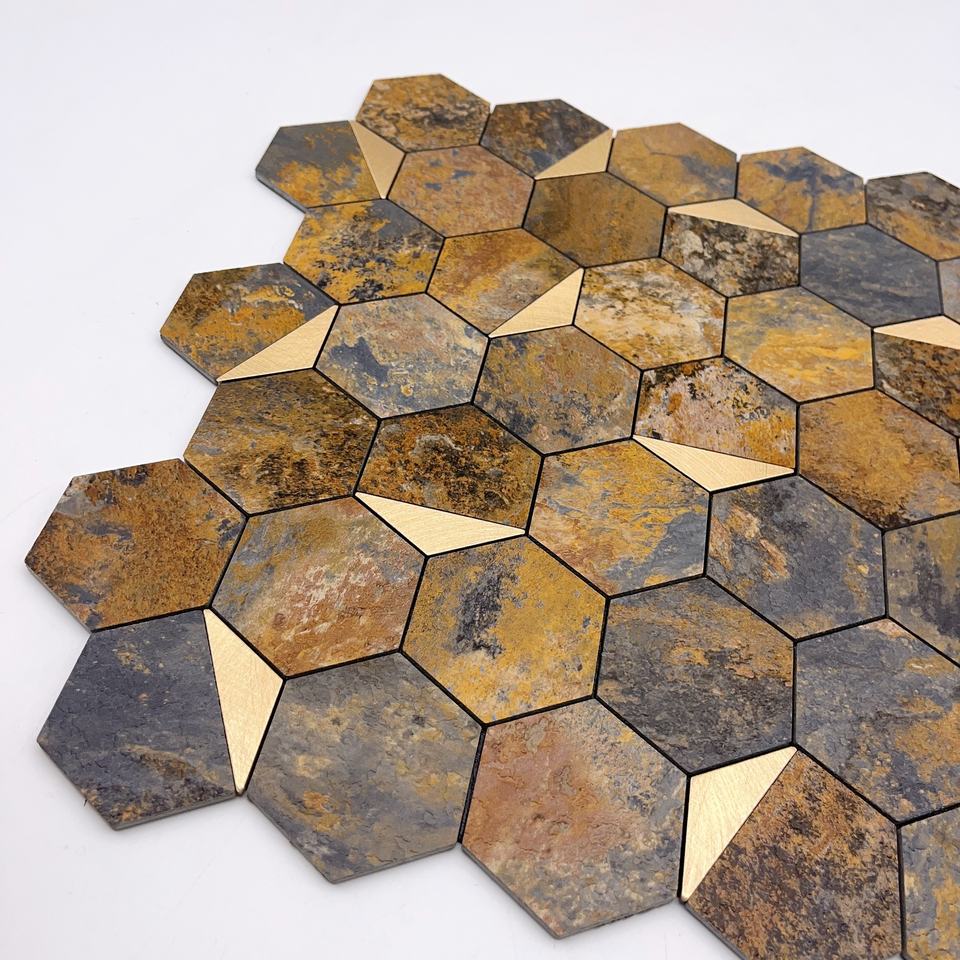 Nhà sản xuất chuyên nghiệp Nhà cung cấp vàng Gạch mosaic dán tự dính