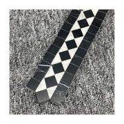 Mosaic Đá Ô Lưới Đen Trắng, Đường Viền Chân Tường, Sàn và Đường Ngang Eo