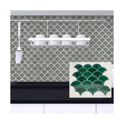 Tấm ốp tường PVC bóc dán họa tiết vảy cá hỗn hợp ốp backsplash