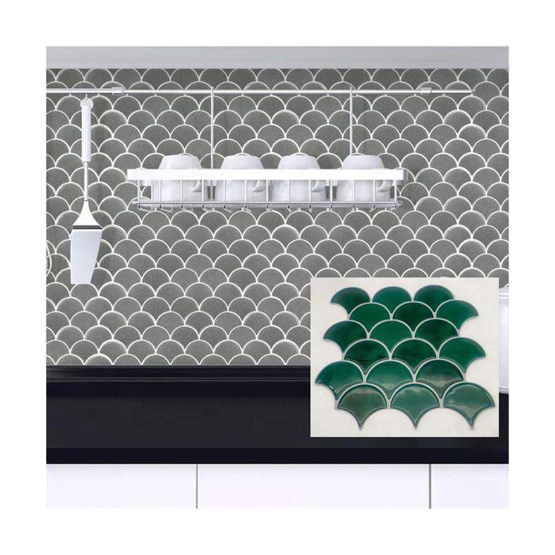 Tấm ốp tường PVC bóc dán họa tiết vảy cá hỗn hợp ốp backsplash