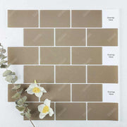 Ốp tường PVC dán tự dính chống thấm nhà bếp, phòng tắm 1mm, 12x12, màu nâu