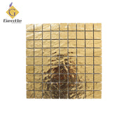 Gạch Mosaic Thủy Tinh Ánh Kim Vân Đá Cẩm Thạch Dập Nổi Vàng