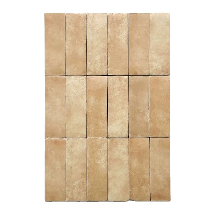 Gạch Zellige Đất Sét Ma-rốc Thủ Công 2x6 Inch, Tùy Chỉnh Từ Nhà Máy, Trang Trí Tường Khách Sạn Biệt Thự Phong Cách Nghệ Thuật Cổ Điển