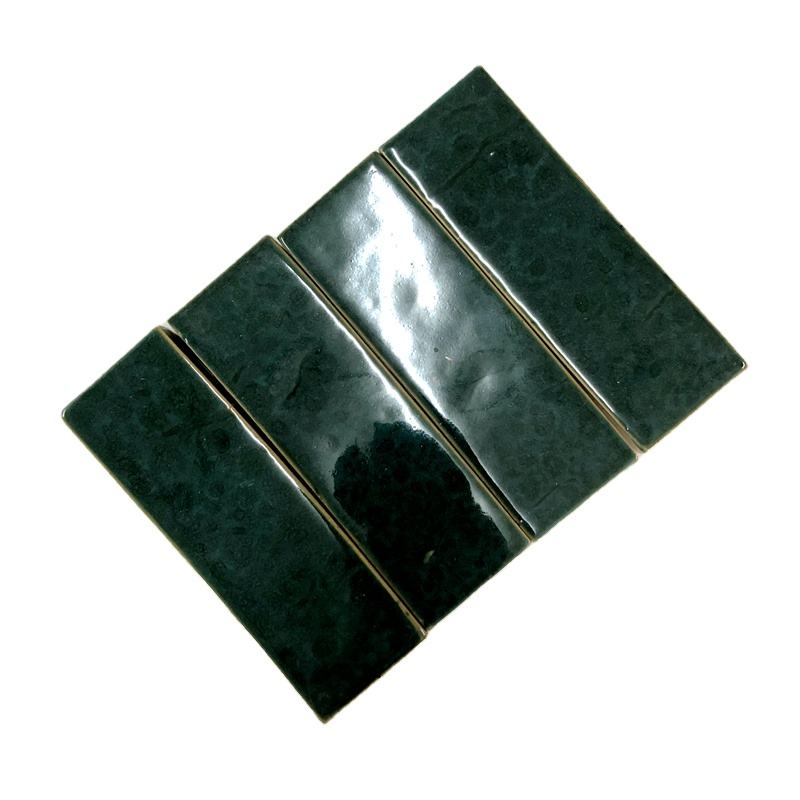 Gạch ốp tường Zellige Ma-rốc xanh lá cây thủ công, men hoa tùy chỉnh, trang trí bóng cho Khách sạn, Khu nghỉ dưỡng, Phòng tắm, Bếp