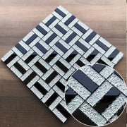 Gạch Mosaic Kính Tráng Gương Hình Kim Cương Vát Cạnh Màu Bạc Trừu Tượng Ốp Bếp Phòng Khách