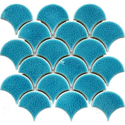 Gạch Mosaic Sứ Vảy Cá Men Rạn Băng Xanh Dương Trang Trí Bồn Tắm Và Nhà Cửa