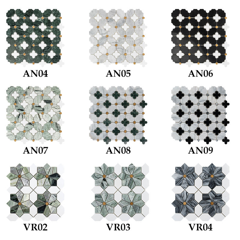 Mosaic Đá Cẩm Thạch Ốp Tường Và Lát Sàn Dự Án Khách Sạn Biệt Thự Trang Trí Họa Tiết Hoa Phối Màu Waterjet