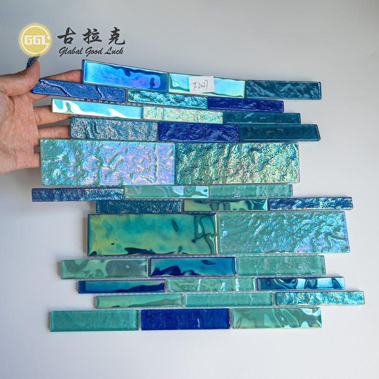Gạch mosaic thủy tinh dải pha lê cầu vồng trang trí tường và hồ bơi