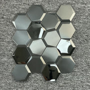 Thanh Mosaic Kim Loại Lục Giác Đen Hiện Đại Bóng Độ Dày 6mm Trang Trí Tường Nội Thất Trong Nhà Khách Sạn Sảnh Khách Sạn Biệt Thự Căn Hộ