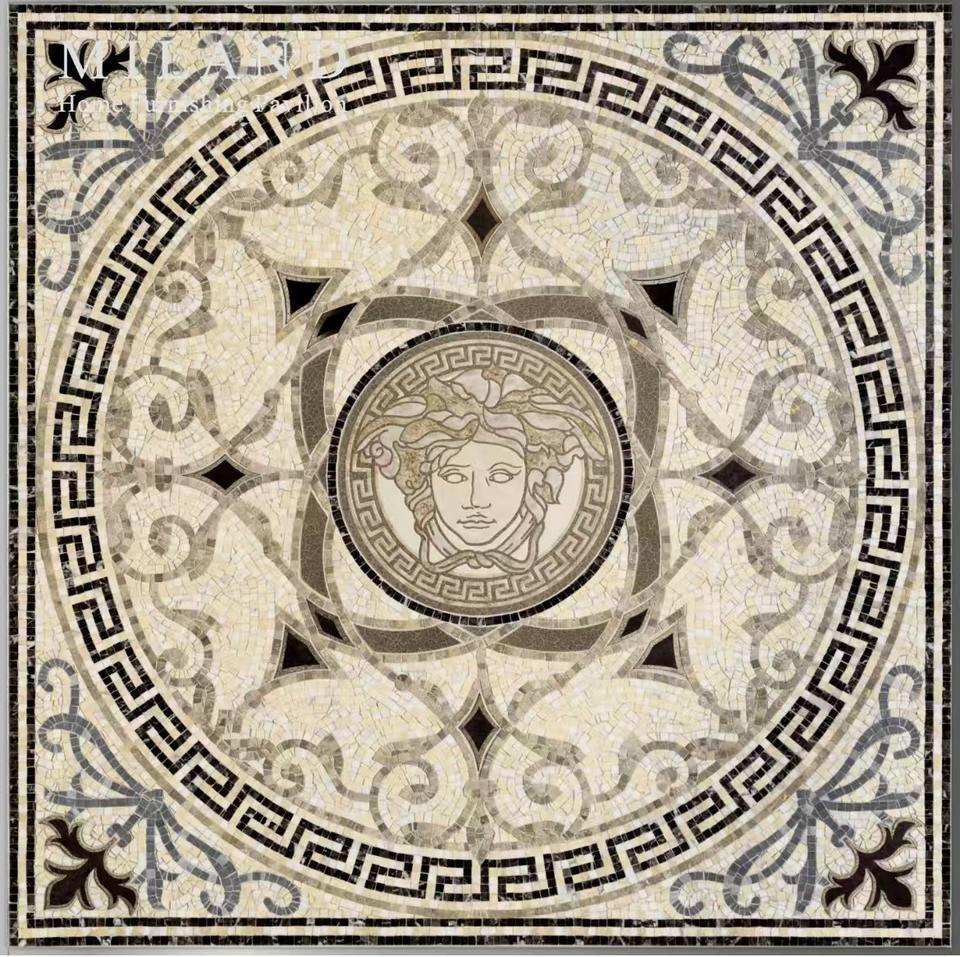 Gạch mosaic thủy tinh họa tiết tròn thủ công