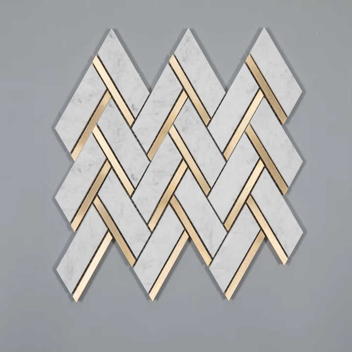 Mosaic Đá Cầu Vồng Cẩm Thạch Carrara Hỗn Hợp Đồng Thái Lan