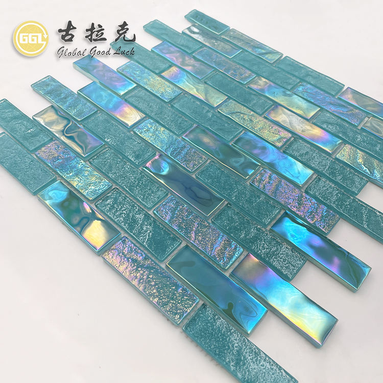 Gạch mosaic kính cầu vồng trang trí tường nội thất phòng tắm phòng khách