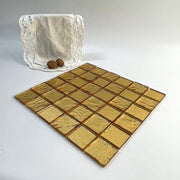 Giá Sỉ Từ Nhà Máy Gạch Mosaic Kính Bề Mặt Bóng Hình Vuông Màu Vàng Ốp Tường Bếp Và Phòng Tắm