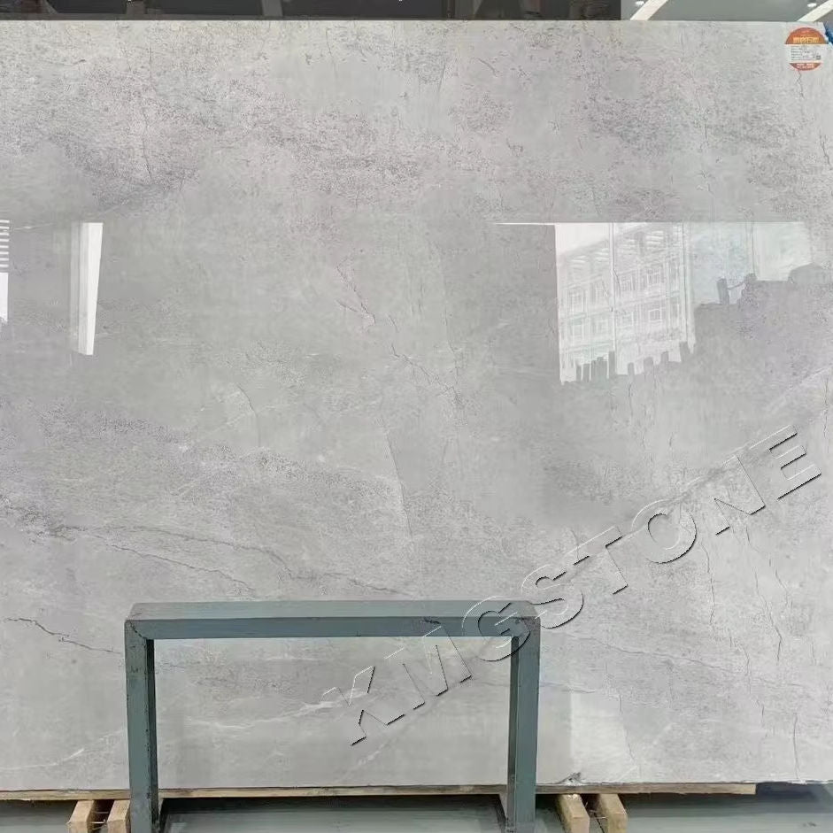 KMGSTONE Đá cẩm thạch xám tùy chỉnh, hiện đại, đánh bóng, bền, chống thấm nước, sàn và tường bếp, phòng ăn, khách sạn