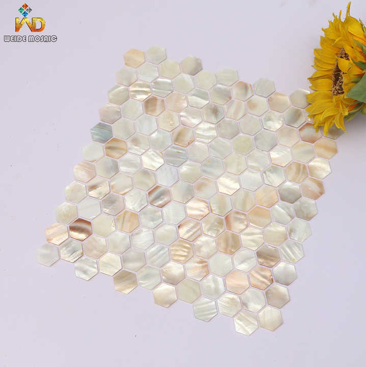 Gạch khảm trai hồng hình lục giác