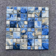 Gạch mosaic gốm sứ xanh lam và thủy tinh phát sáng chất lượng cao cấp công nghiệp