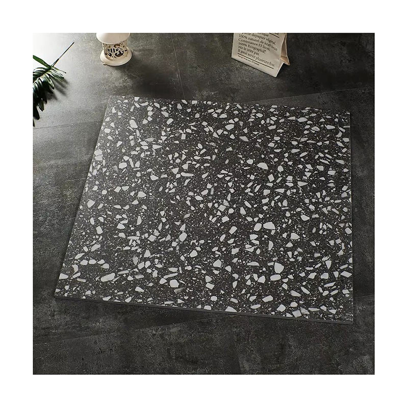 Gạch Sứ Porcelain Terrazzo Xám Chống trượt Mờ 600x600mm Dùng cho Sàn Phòng khách, Ban công, Sân vườn