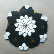 Gạch Mosaic Đá Bazan Hoa Hình Lục Giác Đá Centurymosaic Đen