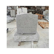 Bia mộ đá granite phong cách Ba Lan hiện đại, kiểu Mỹ, họa tiết hoa và chậu hoa