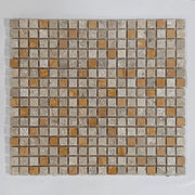 Gạch mosaic vuông đá trang trí tùy chỉnh màu vàng trắng ngọc trai, gạch lát sàn mosaic kem, mosaic đá trang trí tường