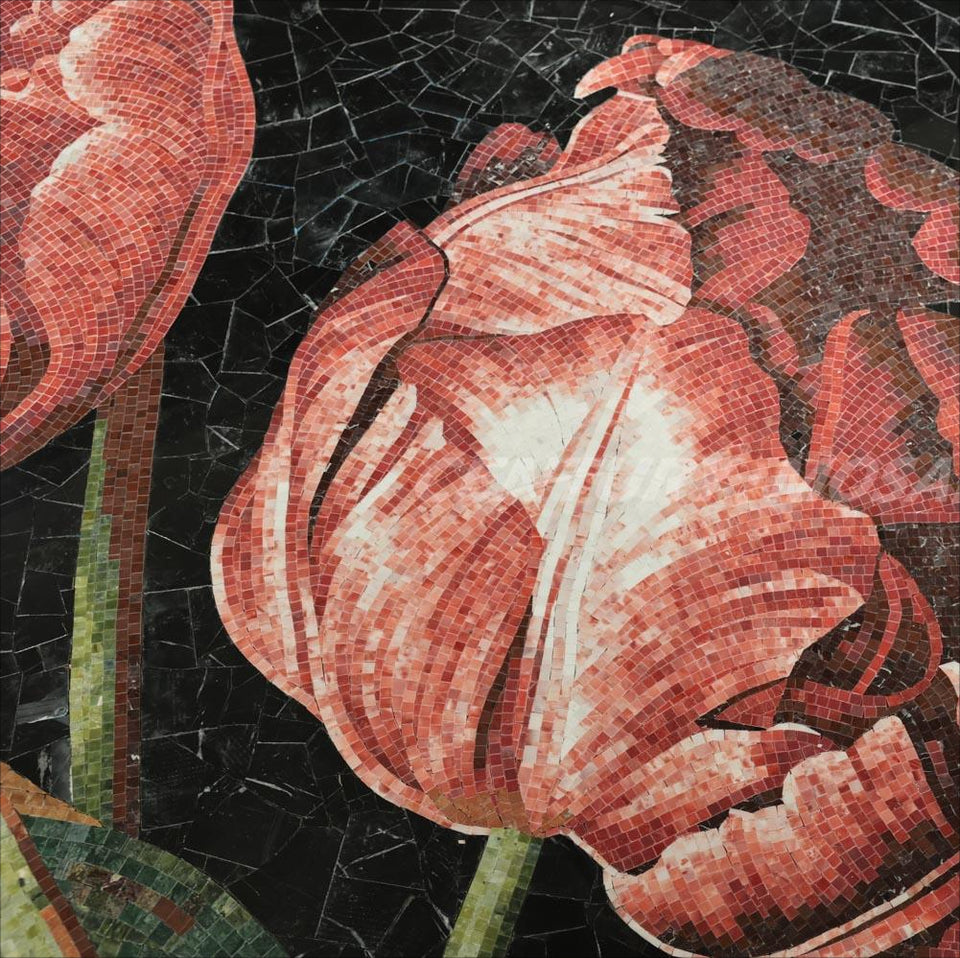 Tranh Khảm Đá Tự Nhiên Thủ Công Centurymosaic Hoa Văn Đẹp