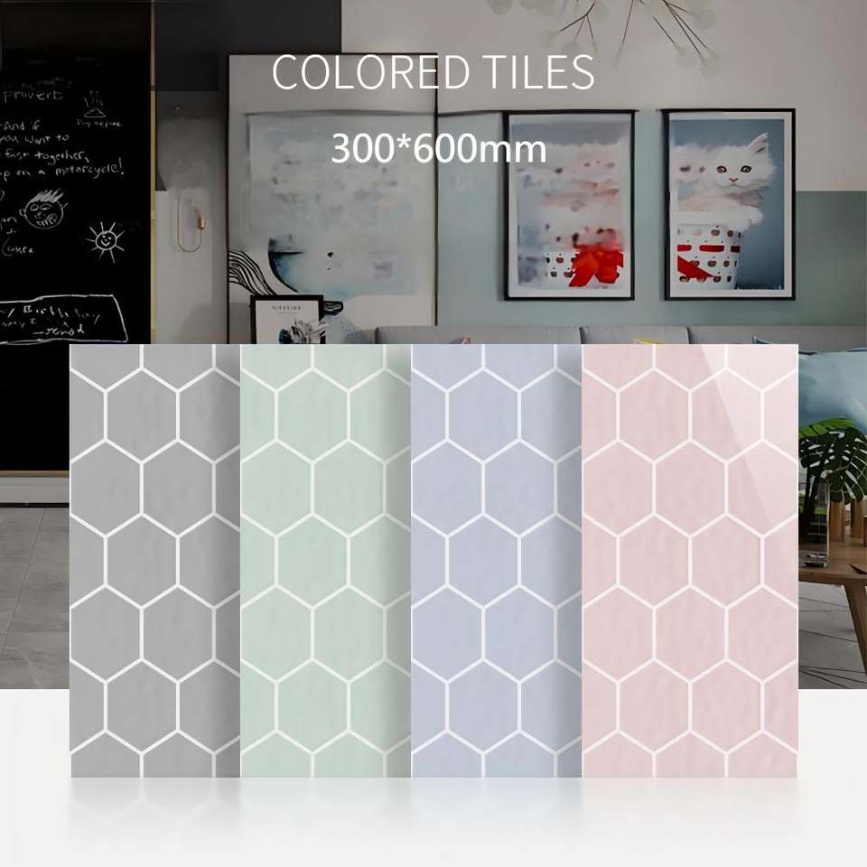 Gạch ốp tường nội thất gốm sứ kẻ ca rô tối giản có màu bếp, phòng tắm, nhà vệ sinh 300X600MM