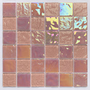 Gạch Mosaic Kính Trang Trí Tường Nội Thất Màu Hồng Tinh Khiết