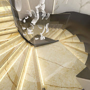 Gạch Chịu Lửa Men Đá Cẩm Thạch Đánh Bóng Mạ Vàng Cao Cấp 480x1200 Chống Trượt Thiết Kế Hiện Đại Dành Cho Bậc Cầu Thang Trong Nhà Trường Học