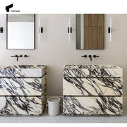 Tostone Tủ lavabo nguyên khối Đá cẩm thạch Calacatta Viola Trắng Sang trọng Ý