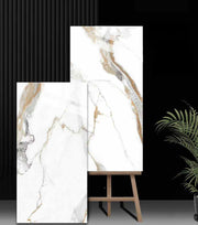 Gạch Đá Cẩm Thạch Trắng Đánh Bóng 1200x600 Dùng Cho Tường Và Sàn Phòng Tắm, Bán Buôn Gạch Trang Trí Tường Sàn Màu Trắng Vân Xám