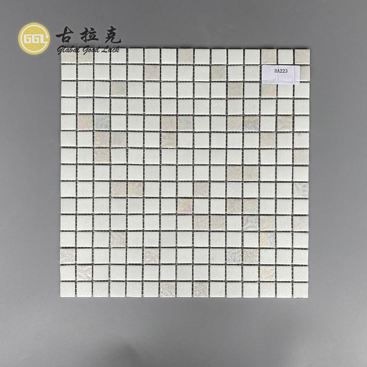 Gạch Mosaic Vuông Trắng Đa Sắc Dùng Ốp Tường Bếp, Phòng Tắm, Khách Sạn, Biệt Thự, Căn Hộ