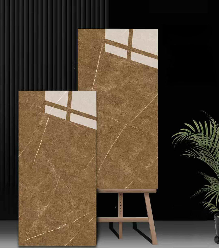 Gạch Lát Sàn 600x1200 Vân Đá Cẩm Thạch Vàng Sang Trọng Hiện Đại Chống Trơn Trượt Kiểu Gạch Nung Cho Phòng Khách, Khách Sạn, KTV