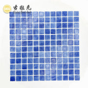 Gạch Mosaic Thủy Tinh Vuông Xanh Dương Tuyệt Đẹp Dày 4mm Bề Mặt Bóng