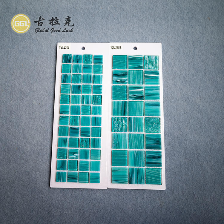 Gạch Mosaic Sắc Xanh Sang Trọng Vẽ Thủ Công Hình Vuông Trang Trí Tường & Sàn Dùng Cho Nhà Bếp, Hồ Bơi, Căn Hộ