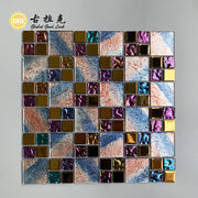 Gạch Mosaic Thủy Tinh Nghệ Thuật Đa Sắc Rực Rỡ, Trang Trí Tường Nội Thất, Gạch Lát Sàn, Tường Phòng Khách, Họa Tiết Vuông, Sử Dụng Đa Năng