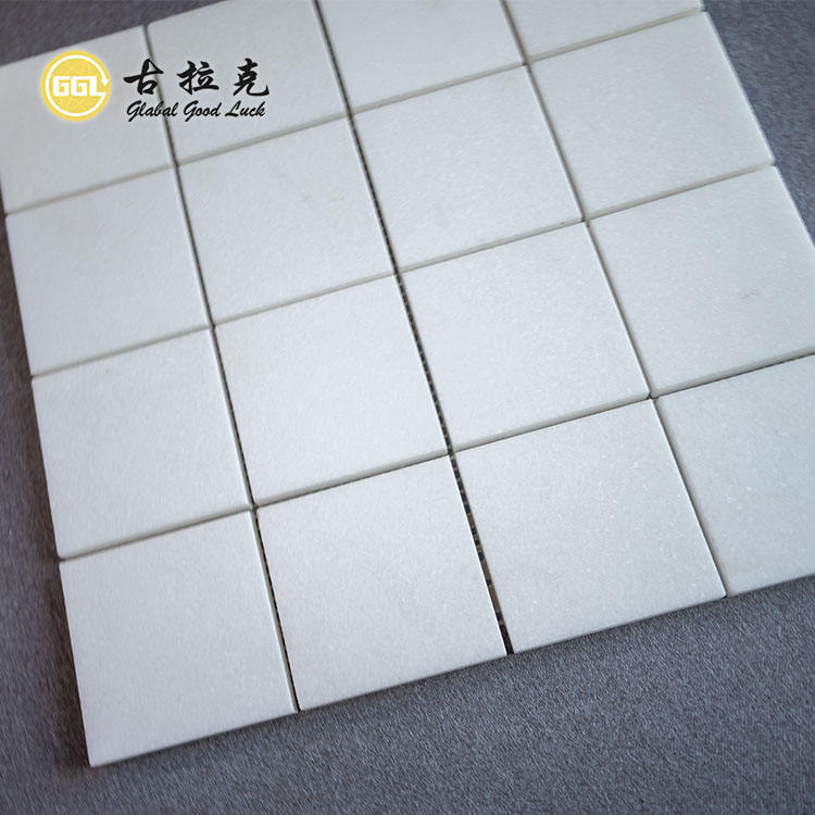Gạch ốp lát tường sàn mosaic đá cẩm thạch vuông trắng Thassos Hy Lạp chất lượng cao dày 10mm