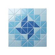 Gạch Mosaic Bể Bơi Hình Cối Xay Gió Tam Giác Màu Xanh Dương Trộn