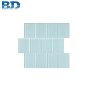 Gạch Mosaic Kính Trang Trí Kiểu Subway Bố Cục So Le, Bề Mặt Mờ, Cạnh Vát Thẳng, Dùng Cho Tường Phòng Tắm Và Vách Kệ Bếp