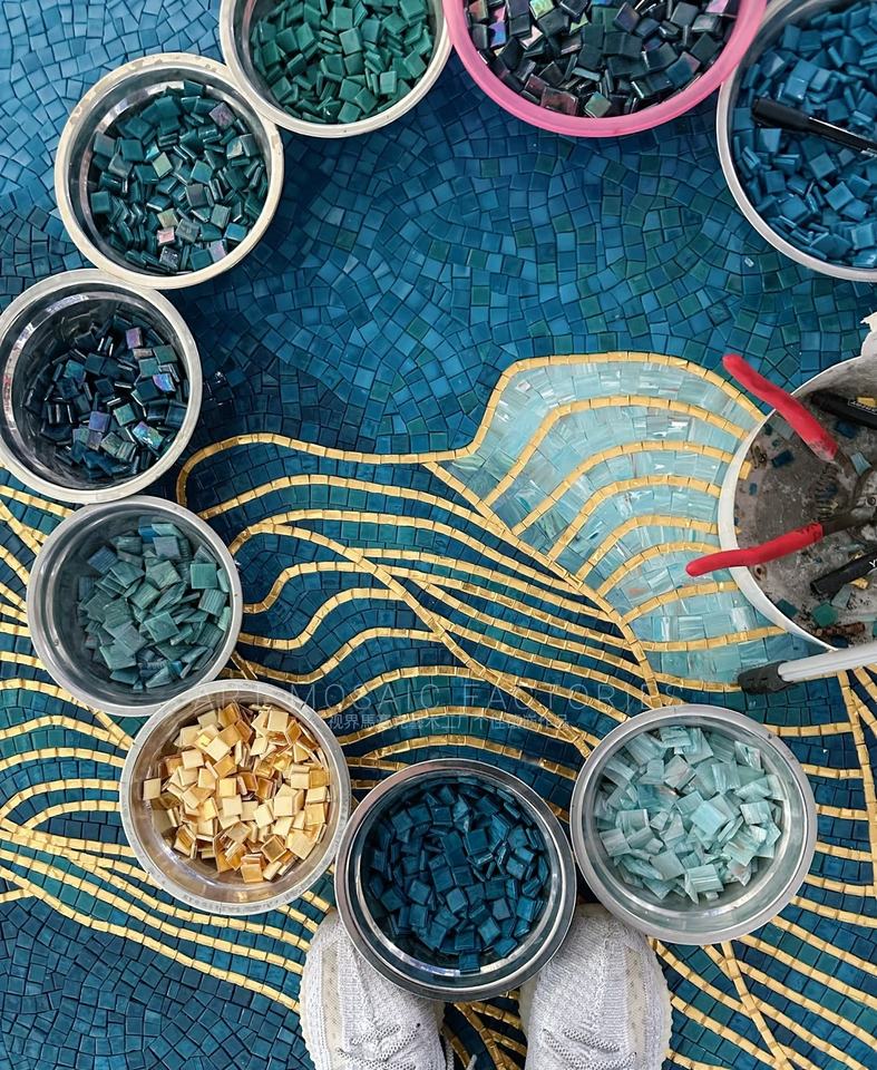 Tranh Tường Nghệ Thuật Mosaic Kính Cho Hồ Bơi Và Tường