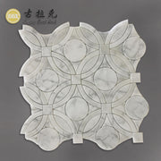 Gạch mosaic hình tròn bằng đá cẩm thạch trắng Calacatta thiết kế sang trọng dành cho thiết kế nội thất