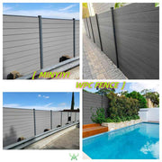 Tấm hàng rào composite gỗ nhựa bán lẻ cổ điển, khe hở nửa tấm, 6 foot, che chắn bán phần
