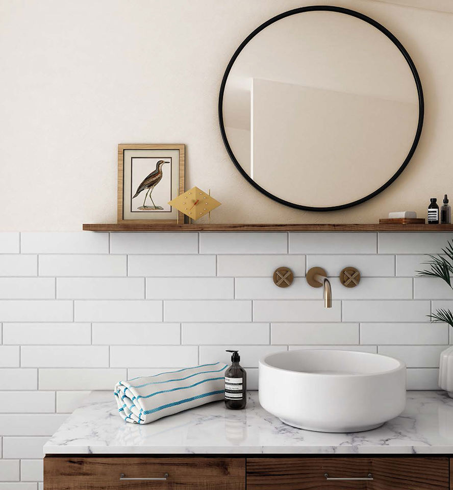 Gạch ốp tường gốm sứ mờ dạng thẻ 75x300 mm trang trí phòng tắm, nhà bếp